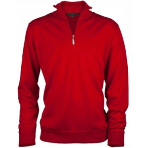 GREGNORMAN MERINO (50:50) ZIP-NECK Pánsky golfový sveter, červená, veľkosť