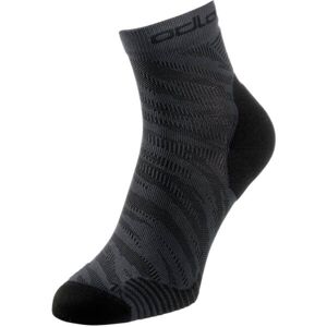 Odlo CERAMICOOL RUN GRAPHIC 2PCS SOCKS QUARTER Ponožky, tmavo sivá, veľkosť 39-41