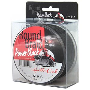Hell-cat spletaná šnúra round braid power black 1000 m-priemer 0,80 mm / nosnosť 100 kg
