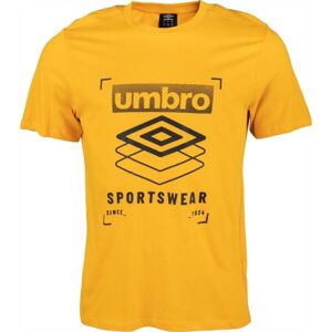 Umbro FW STACKED FRAME GRAPHIC TEE Pánske tričko, žltá, veľkosť L